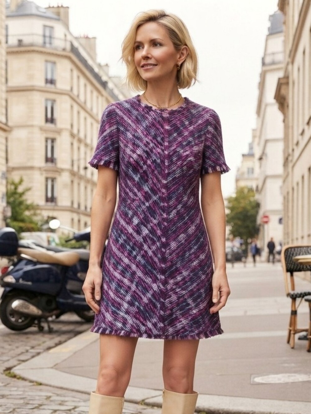 NWOT Kate Spade New York Plumtree Plaid Tweed Fit & Flare Dress Size 2 Parisian